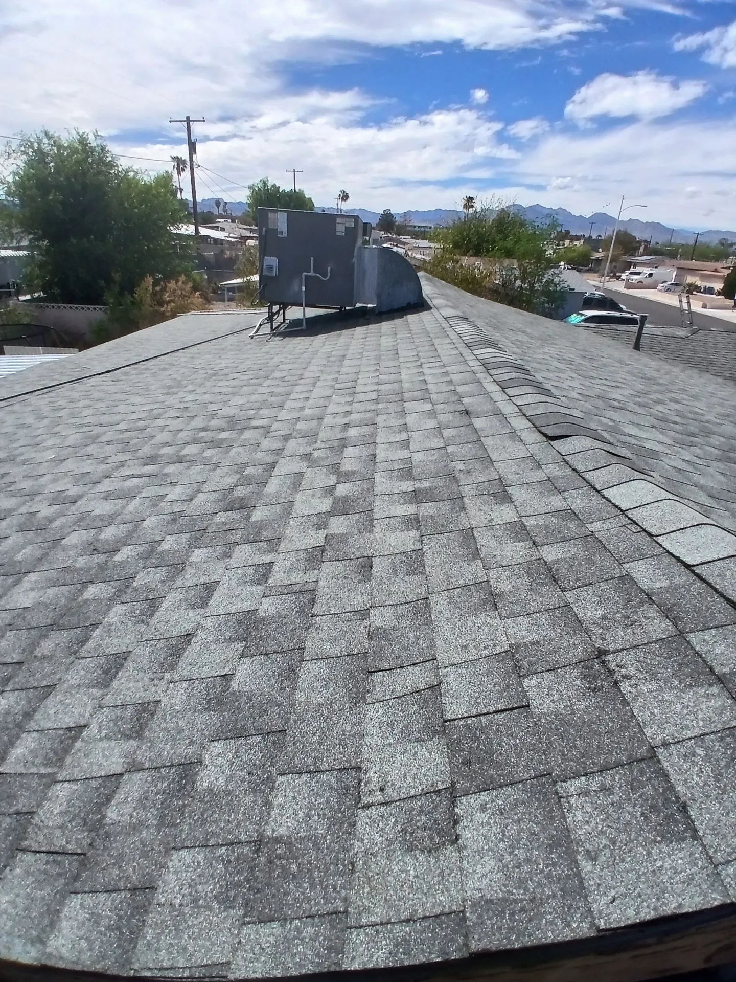 Finished gray shingle roof